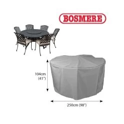 Bosmere U523 - Circular Patio Set Cover Grey - 6/8 Seat