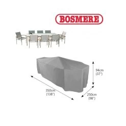 Bosmere U538 - Rectangular Patio Set Cover Grey - 10 Seat