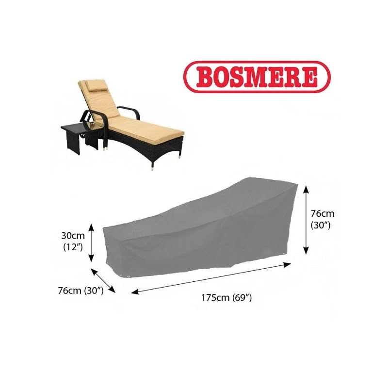 Bosmere U565 - Sun Lounger Cover Thunder Grey