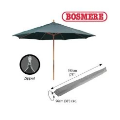 Bosmere U595 - Extra Large Parasol Cover With Zip Grey